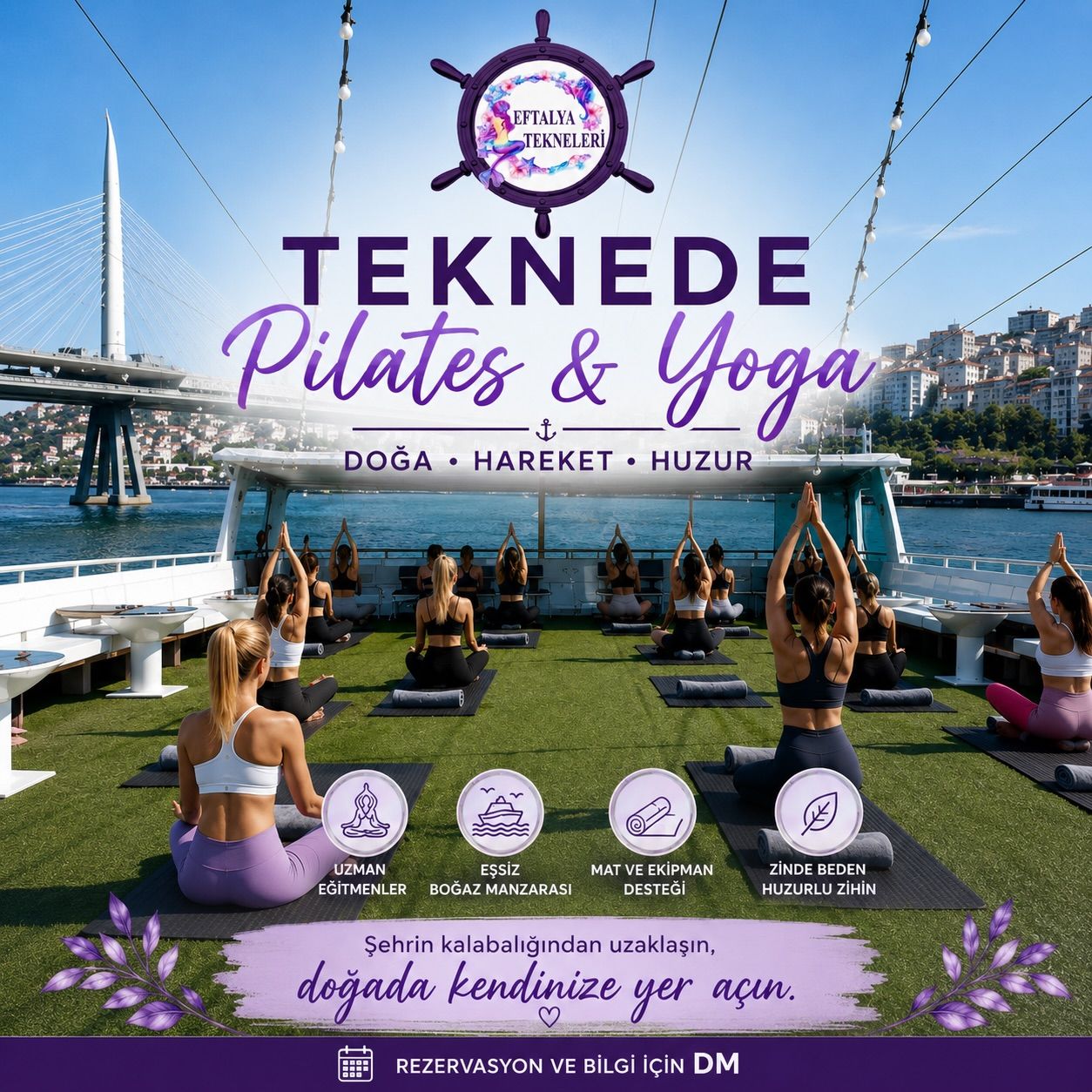 İstanbul Boğazı’nda Yatta Pilates Organizasyonu